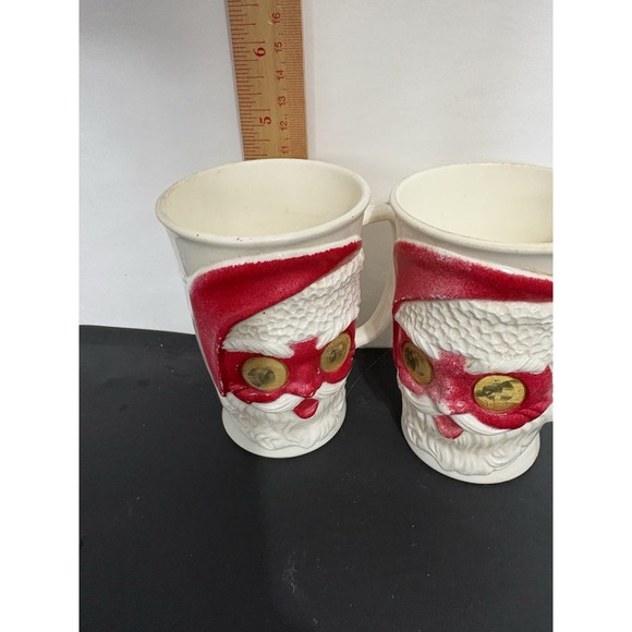 Vintage 1950's Plastic Santa Claus 2 Cups Tumbler  Google Eyes USA Eagle‎ 4.5x3" - Picture 6 of 8